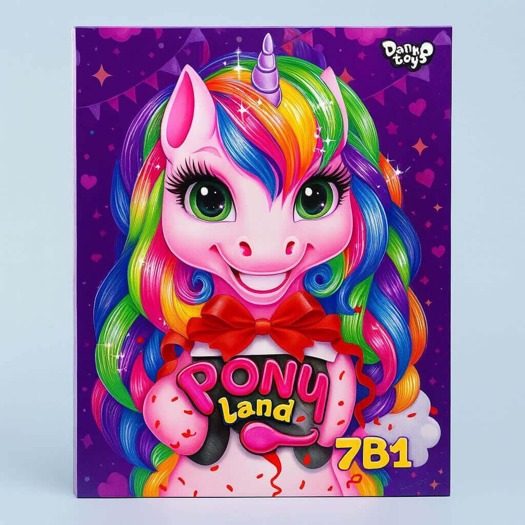Творчий набір Pony Land 7в1 для дівчинки Danko Toys PL-01-01, фото 1