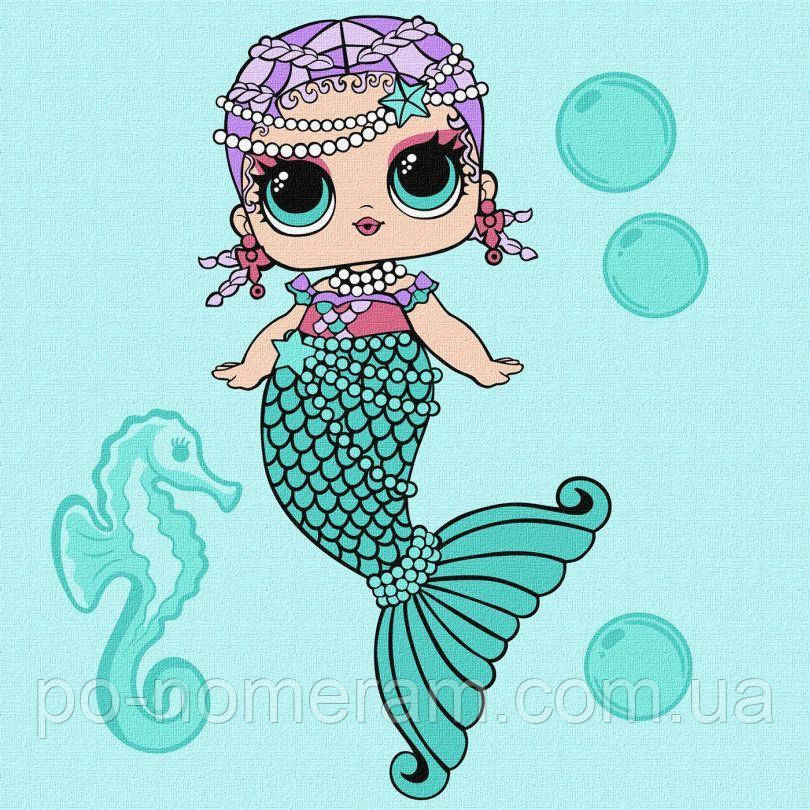Полотно для малювання Ідейка LOL Surprise! Mermaids Merbaby (KH6262) 40 х 40 см, фото 1