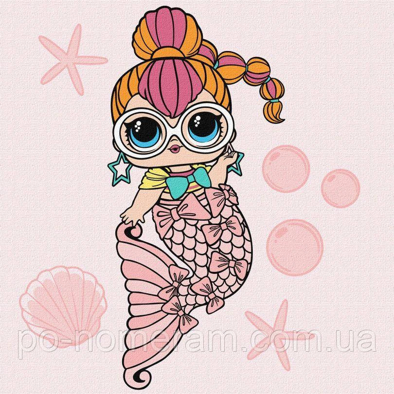 Картина по цифрам Ідейка LOL Surprise! Mermaids Neon QT (KH6264) 40 х 40 см, фото 1