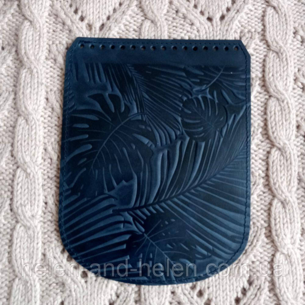 Клапан для рюкзака "Листя". Колір "Синій"., фото 1