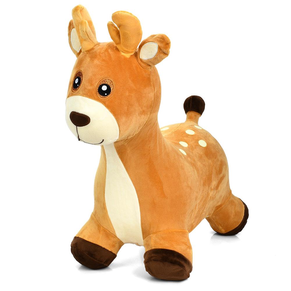 Стрибуни-тварини MS 4486 (10шт) оленя, ПВХ, плюш/застібка-блискавка, 1400-1450г, у пакеті, 23-28-13см, фото 1