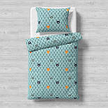 Тканина з малюнком "Звірята в деревах" бірюзового кольору No840, фото 8