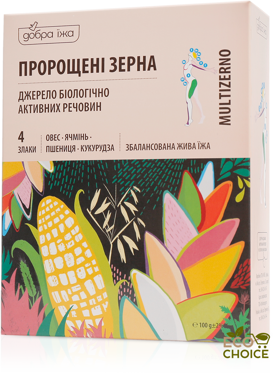 Пророслі зерна вівса, ячменю, пшениці, кукурудзи в стиках, (100 г) Добра Їжа