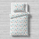 Тканина бавовняна "Звірята" м'ятно-пудрових і сірих кольорів білому тлі No1627, фото 7