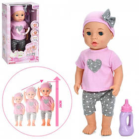 Пупс 78029-ZG1401C росте від 36см до 39см, реагує на пляшку, рухливе обличча, звук, на батарейках, в коробці 20,5-37-12см