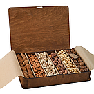 Подарунковий набір з горіхами у Деревʼяній книзі big на 6 секцій, фото 2