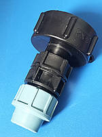 Перехідник для єврокуба D-60 мм, на трубу ПНД