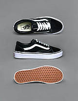 Кеди Vans Old Skool Black White кросівки чоловічі та жіночі Ванс Олд Скул чорно білі замша текстиль, фото 3
