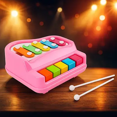 Дитячий музичний інструмент ксилофон піаніно стукалка з паличками для розвитку слуху Ігрова зона з музикою
