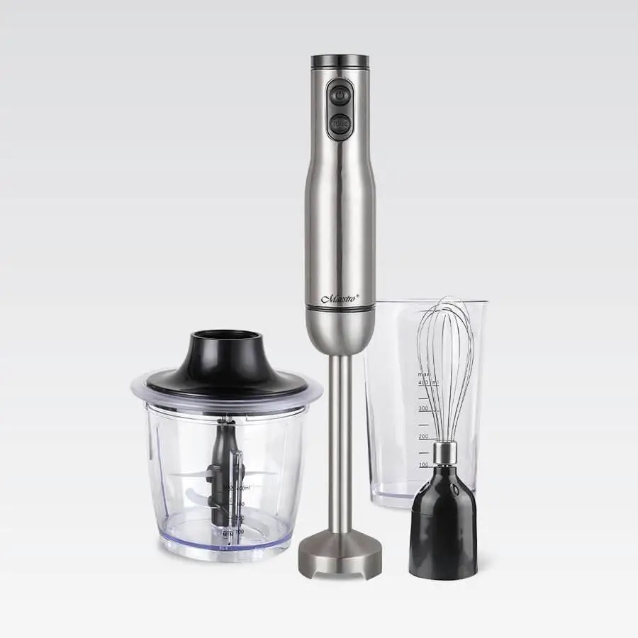 Заглибний блендер домашній Maestro MR-569 Кухонний ручний міксер подрібнювач 1000Вт Чорний/Сірий, фото 1