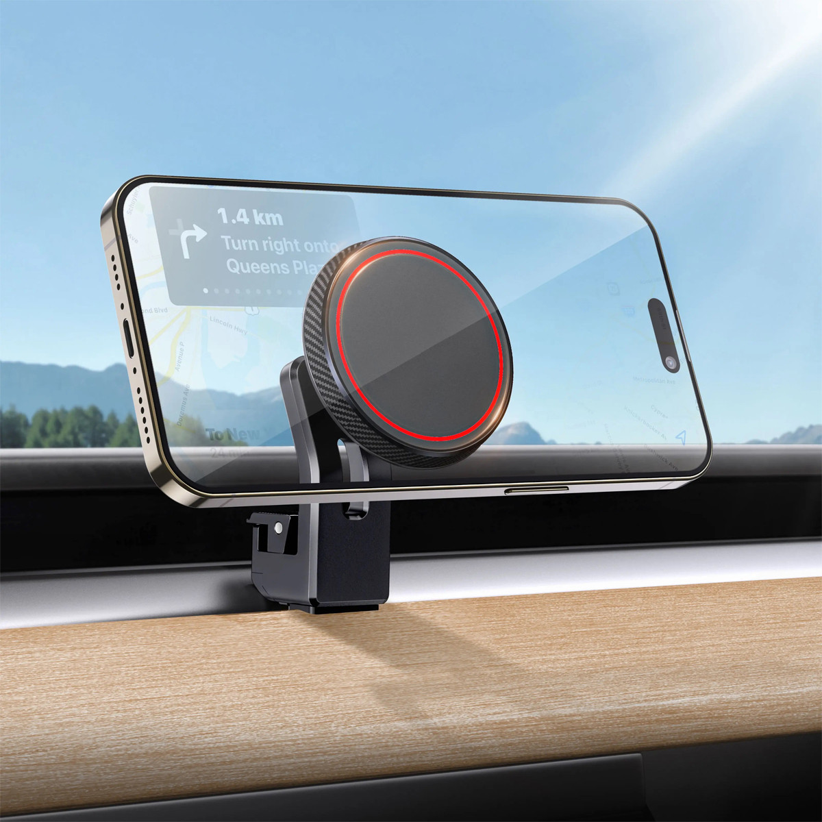 Магнітний тримач для телефону Tesla Model 3/Model Y MagSafe M11-TH03 [iPhone 12–16 | 17 магнітів N52]