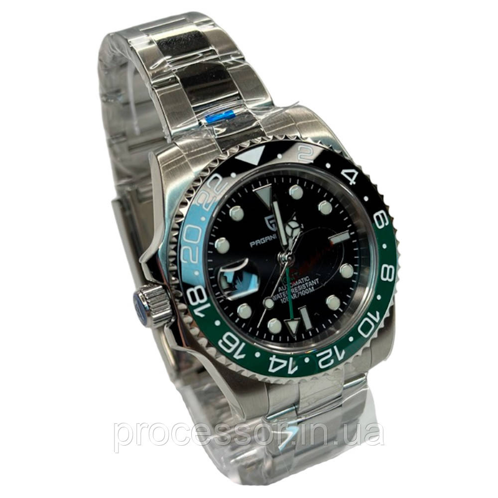 Чоловічий наручний годинник Pagani Design PD-1662 Green/Silver, фото 1