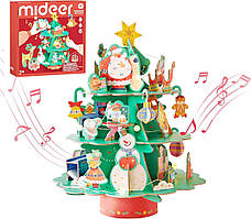 3D пазл Mideer Різвяна ялинка з гірляндою. Обертається і грає музику (Mideer Christmas tree 3d rotate puzzle)