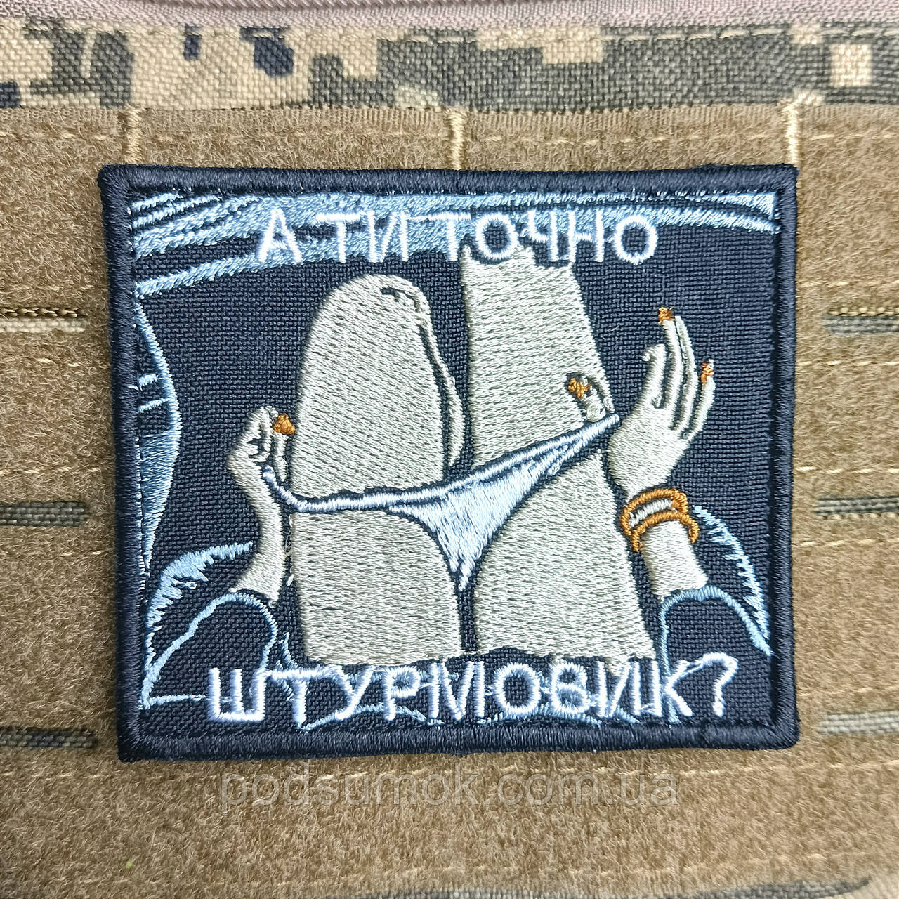 Шеврон А ТИ ТОЧНО ШТУРМОВИК? на липучці для велкро патч, фото 1