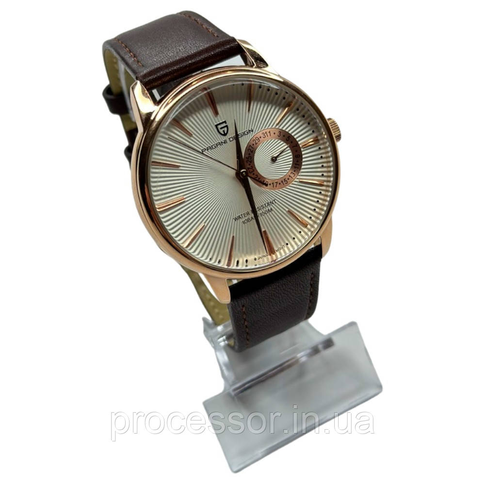 Pagani Design PD-1654 Gold/Brown — Вишуканий Чоловічий Наручний Годинник, фото 1