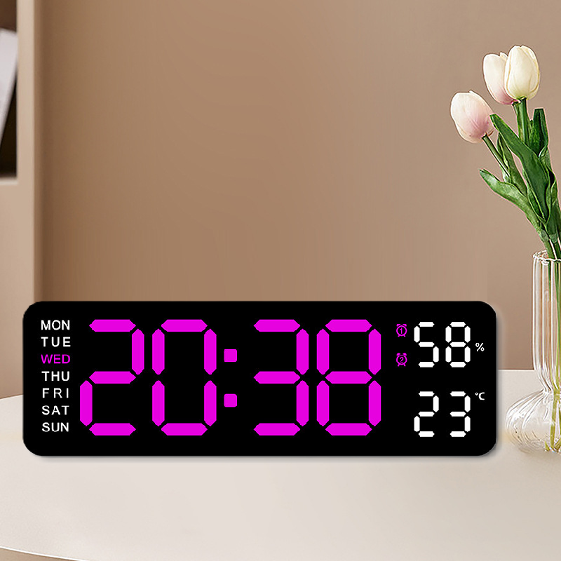 Годинник Deepfox DS-5503 LED цифровий електронний настільний Будильник Дата Температура Вологість 22.8х7.5см, фото 1