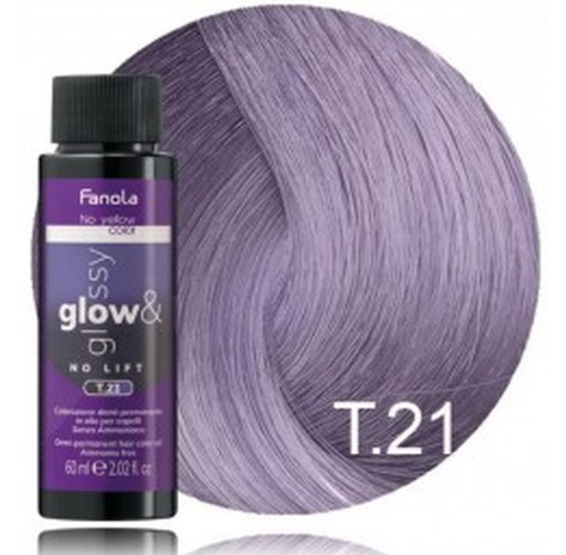 T.21 Деміперманентна фарба для волосся на олійній основі Fanola Glow & Glossy No Yellow 60 мл