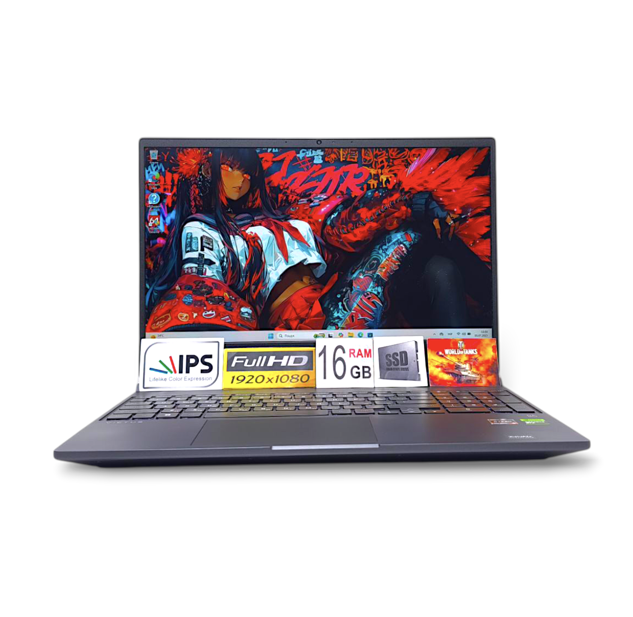 Ноутбук HP Victus FHD 15.6 IPS144Hz Ryzen 5 7535HS 16Gb DDR5 SSD512GB Nvidia RTX 2050 4GB