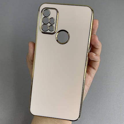 Чохол для Motorola G30 глянцевий із золотою окантовкою чохол на телефон моторола г30 пудровий h7y, фото 1