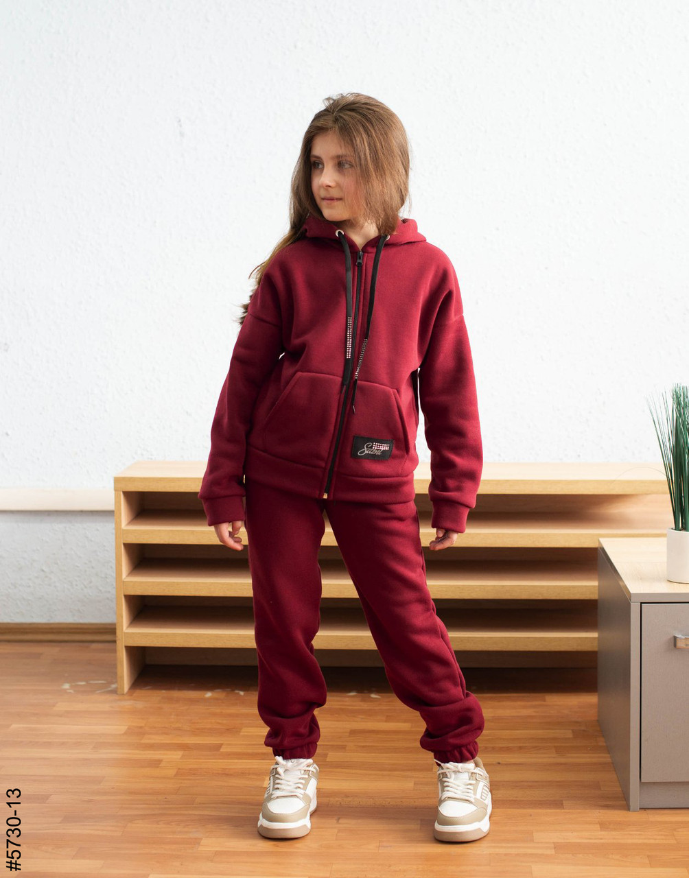 5730-13 Спортивний костюм на блискавці тринитка на флісі підліток (4 од: 36,38,40,42), фото 1