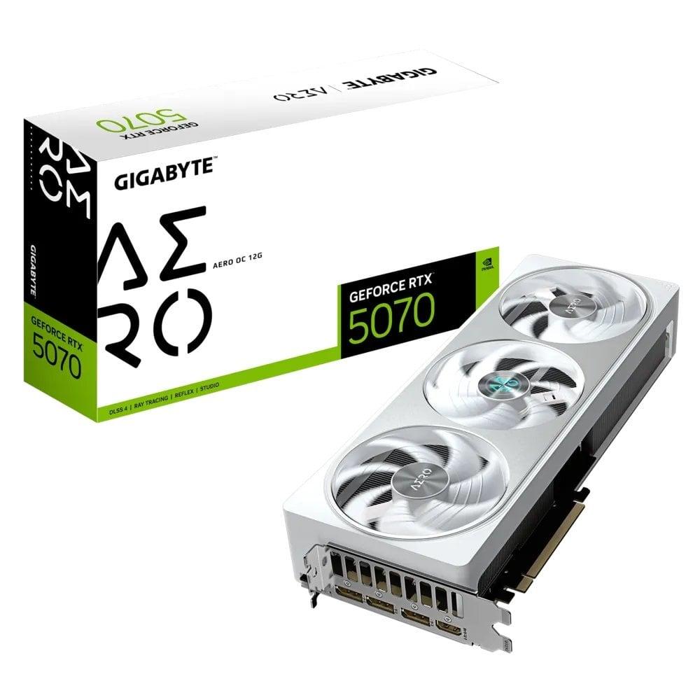 Відеокарта GF RTX 5070 12GB GDDR7 Aero OC Gigabyte (GV-N5070AERO OC-12GD), фото 1