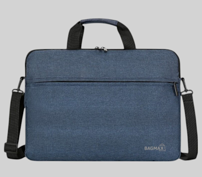Сумка для ноутбука Bagmax синя 14" Переноска для ноутбука 14 дюймів Плоска синя сумка для ноутбука Тканинна сумка, фото 1