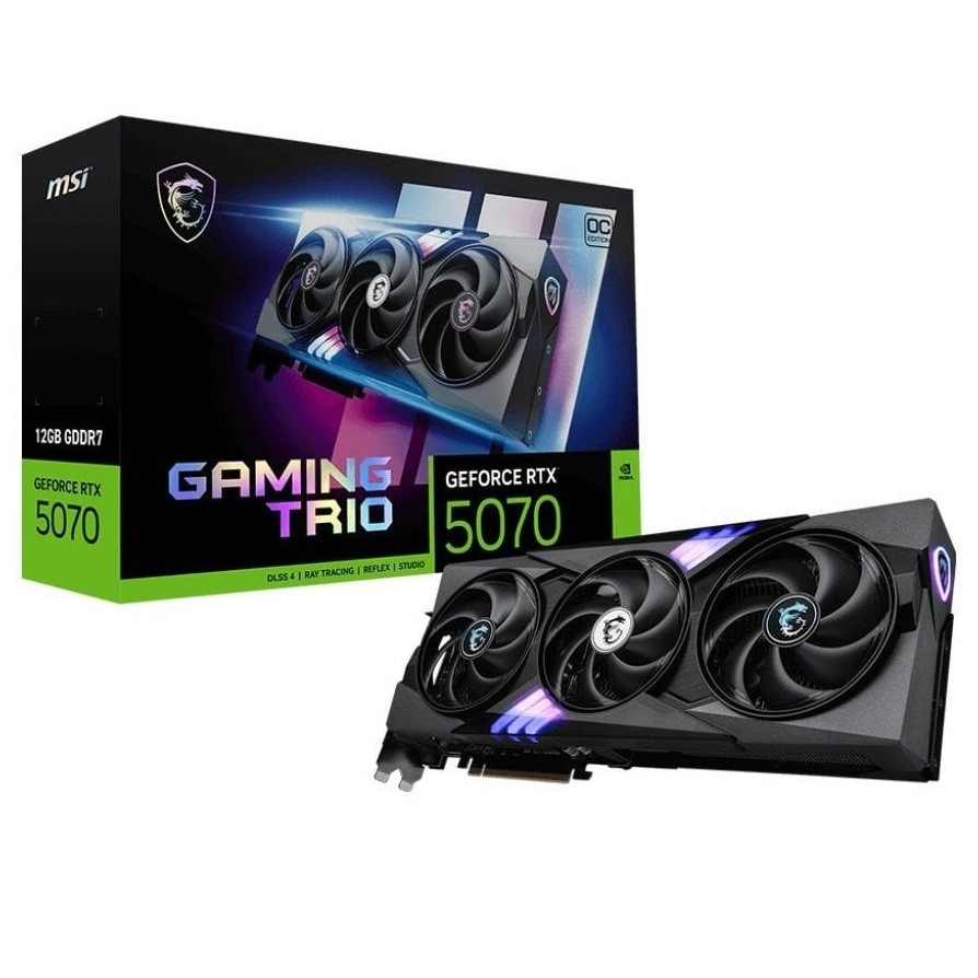 Відеокарта GF RTX 5070 12GB GDDR7 Gaming Trio OC MSI (GeForce RTX 5070 12G GAMING TRIO OC), фото 1