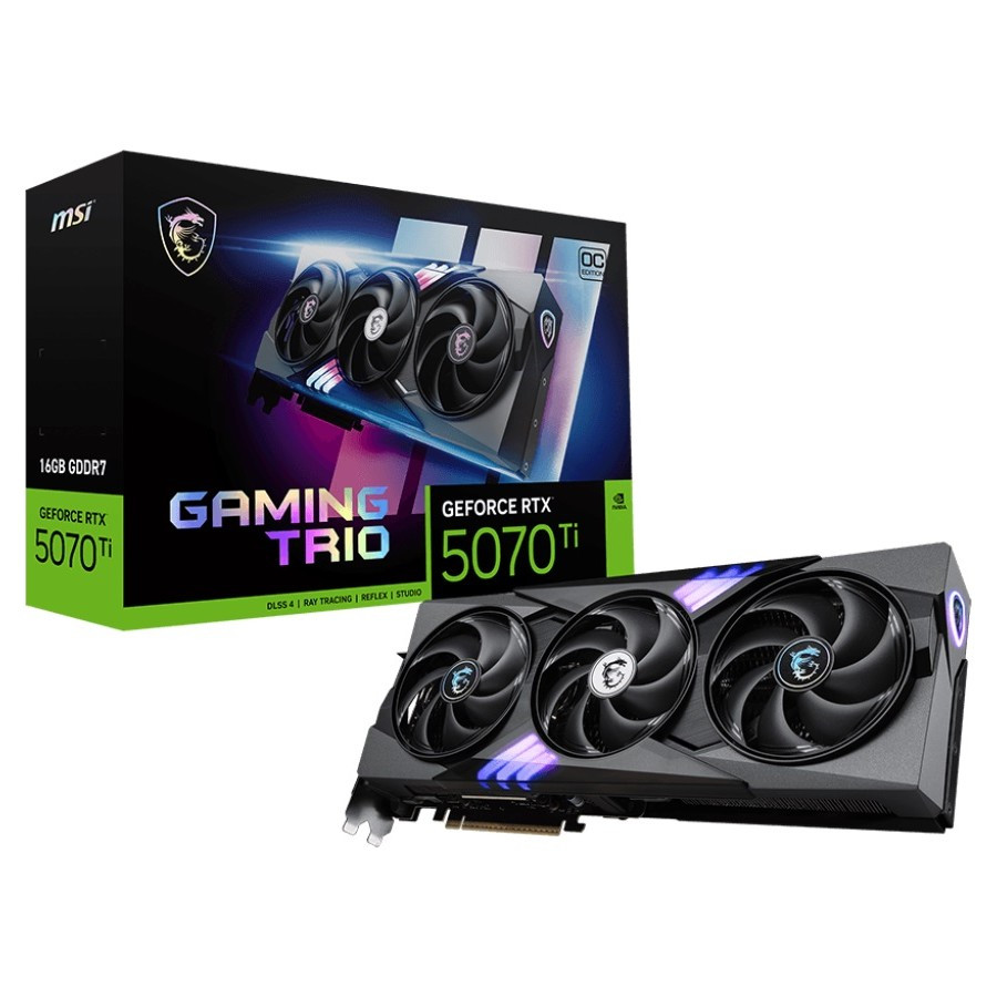 Відеокарта GF RTX 5070 Ti 16GB GDDR7 Gaming Trio OC MSI (GeForce RTX 5070 Ti 16G GAMING TRIO OC), фото 1