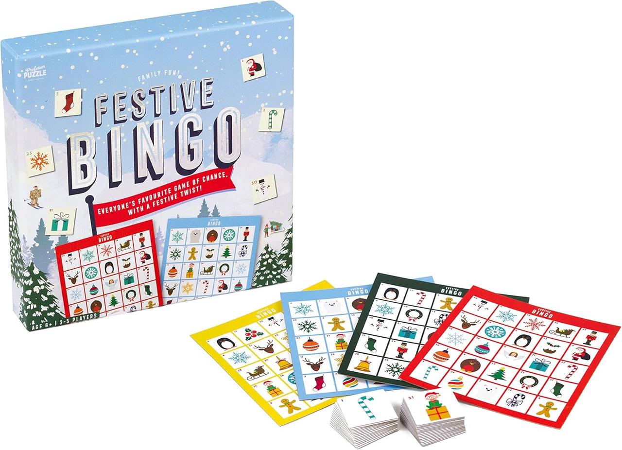 Різдвяна настільна гра Святкове бінго. Festive Bingo Professor Puzzle, фото 1