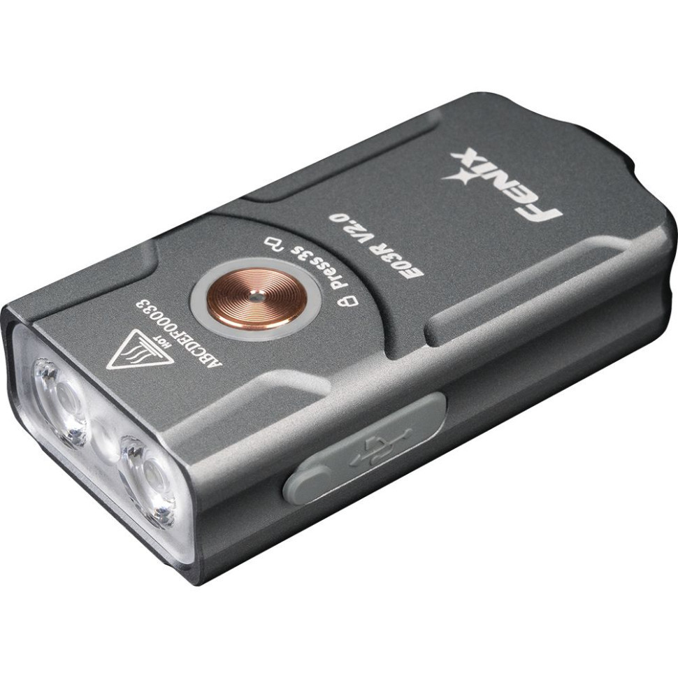 Ліхтар наключний Fenix E03R V2.0, сірий, фото 1