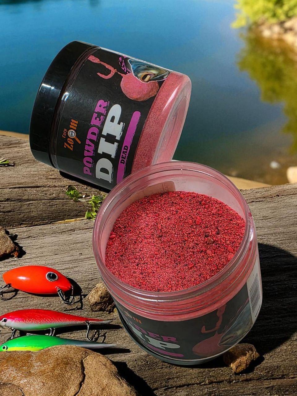 Порошковий ароматизатор бойлів Carp zoom Powder Dip Dead (смак риби) + betaine 85грам, фото 1