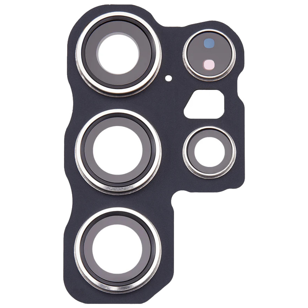 Скло камери Samsung S928 Galaxy S24 Ultra з рамкою сріблястого кольору, фото 1