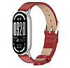 Шкіряний ремінець Mijobs для фітнес-браслета Xiaomi Smart Band 10 - Red&Silver, фото 2
