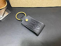 Брелок Шкіряний З Гербом Чорний