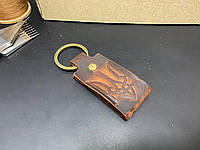 Брелок Шкіряний З Гербом Коричневий Колір