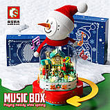 Конструктор Різдвяний сніговик, з музикою та підсвіткою (Sembo Block 601162 Christmas 601162 Snowman Music Box), фото 2