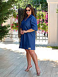 Літня стильна джинсова коротка сукня-трапеція батал із кишенями (р.48-56). Арт-1212/29, фото 3