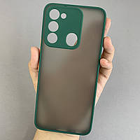 Чохол для Tecno Spark Go 2022 (KG5m) напівпрозорий матовий з кольоровими бортами на техно спарк го зелений tcb