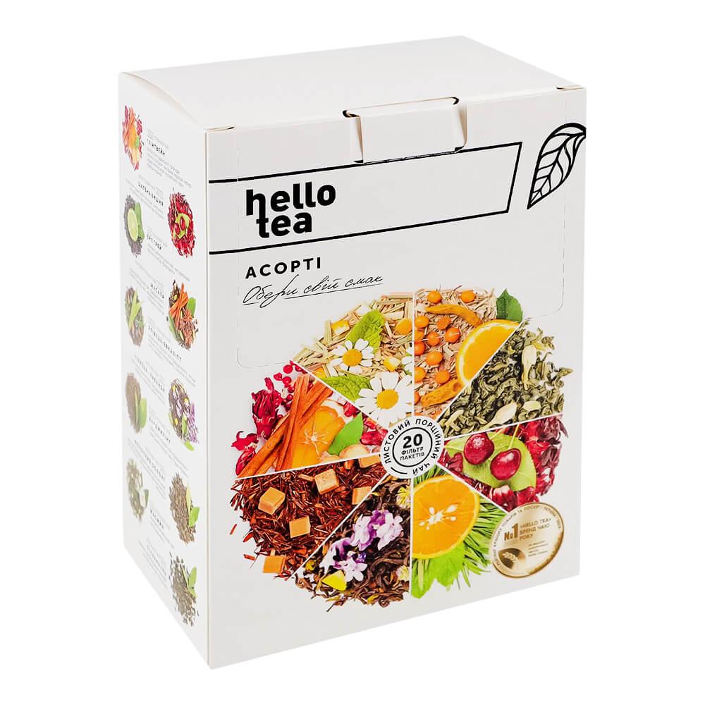 Чай Асорті ТМ Hello tea Обери свій смак 20 фільтр-пакетів, фото 1