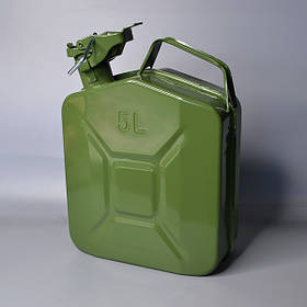 Металева каністра 5 літрів для зберігання палива оливи води та інших рідин транспортування та запасу.