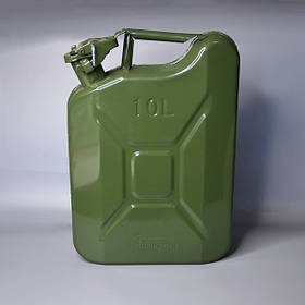 Металева каністра 10 л сталева бензостійка з герметичною кришкою для зберігання палива та рідин
