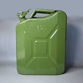 Металева каністра 20 л сталева бензостійка з герметичною кришкою для зберігання палива та рідин