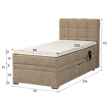 Ліжко Lucky motion 90*200см (спальна система) з матрацем, топером та механізмом трансформаціі, фото 9