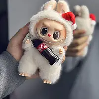 Мягкая игрушка брелок на рюкзак Лабуба Labubu Coca Cola коллекционная игрушки Лабубу Кока Кола 17 см в коробке