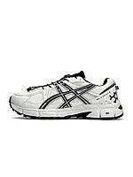 Чоловічі шкіряні текстиль кросівки ASICS Gel-Kahana 8 Gore-Tex White Black, кеди Асикс білі 41
