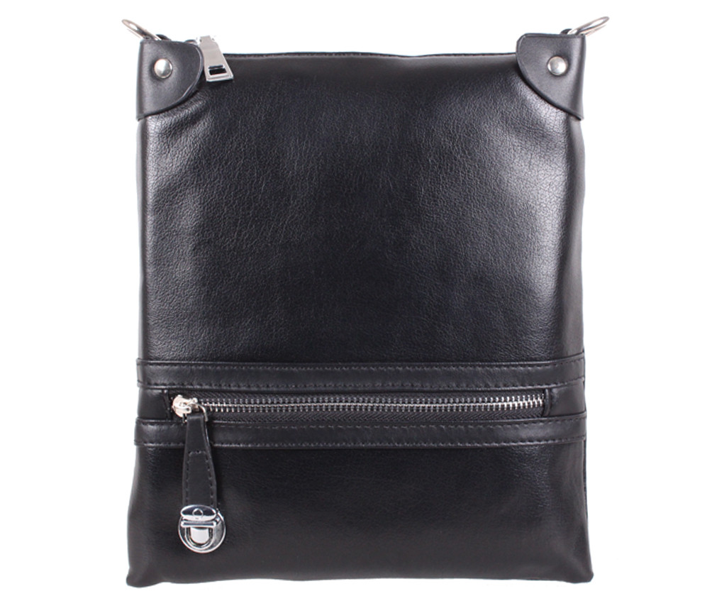 Чоловіча сумка зі штучної шкіри 600-129 Чорна, фото 1