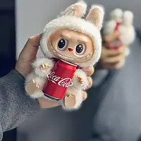 Мягкая игрушка брелок на рюкзак Лабуба Labubu Coca Cola коллекционная игрушки Лабубу Кока Кола 17 см в коробке