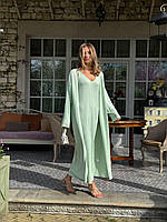 Жіночий бавовняний комплект сарафан міді з кардиганом, фото 10