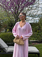 Жіночий бавовняний комплект сарафан міді з кардиганом, фото 9