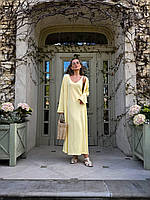 Жіночий бавовняний комплект сарафан міді з кардиганом, фото 8